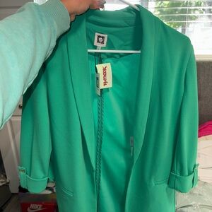 Anne Klein Green Blazer Lightweight Open Front